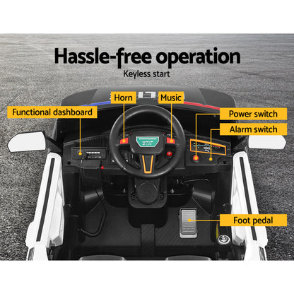 Electric Ride On Car Rigo Kids Patrol Police Ride On Cars Horn Music Remote Black